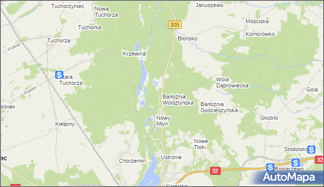 mapa Barłożnia Wolsztyńska, Barłożnia Wolsztyńska na mapie Targeo