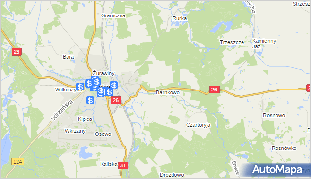 mapa Barnkowo, Barnkowo na mapie Targeo