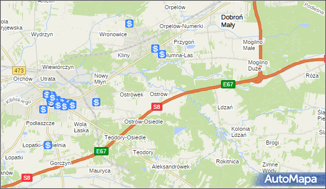 mapa Barycz gmina Dobroń, Barycz gmina Dobroń na mapie Targeo
