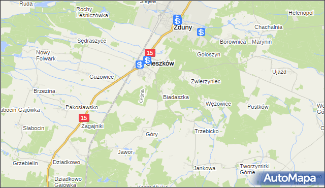 mapa Biadaszka, Biadaszka na mapie Targeo