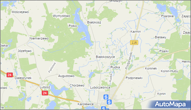 mapa Białokoszyce, Białokoszyce na mapie Targeo