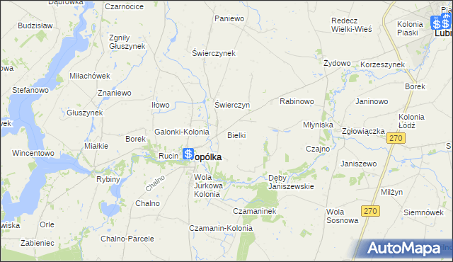 mapa Bielki, Bielki na mapie Targeo