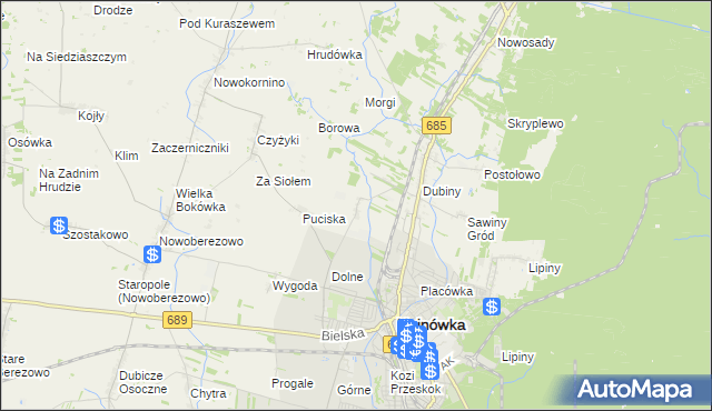 mapa Bielszczyzna, Bielszczyzna na mapie Targeo