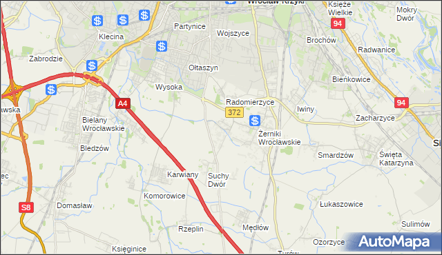 mapa Biestrzyków, Biestrzyków na mapie Targeo