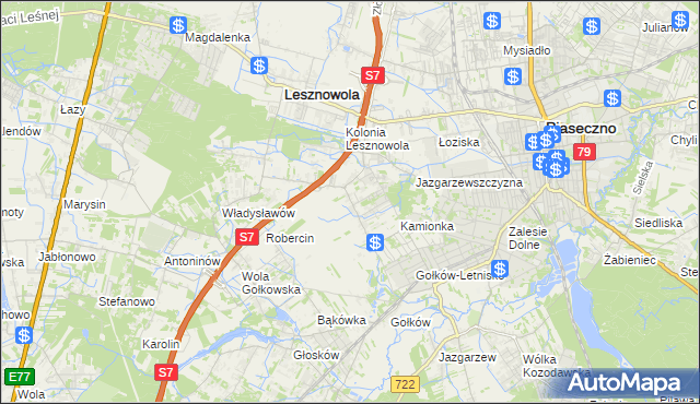 mapa Bobrowiec gmina Piaseczno, Bobrowiec gmina Piaseczno na mapie Targeo