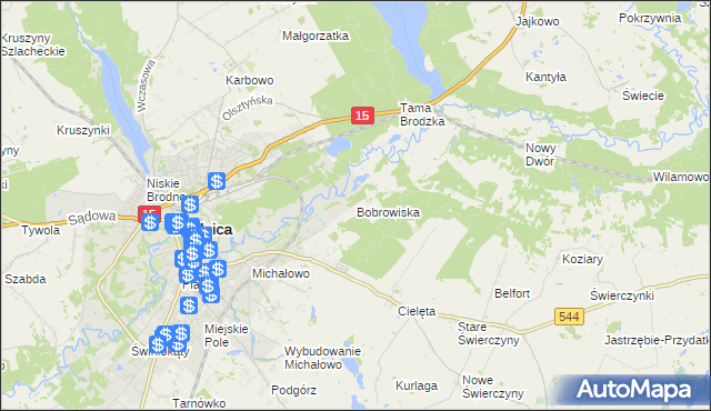 mapa Bobrowiska, Bobrowiska na mapie Targeo