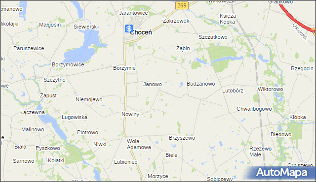 mapa Bodzanówek gmina Choceń, Bodzanówek gmina Choceń na mapie Targeo