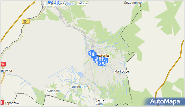 mapa Bogatynia, Bogatynia na mapie Targeo