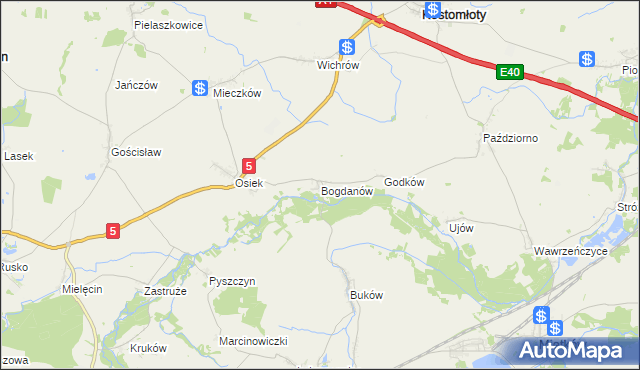 mapa Bogdanów gmina Kostomłoty, Bogdanów gmina Kostomłoty na mapie Targeo