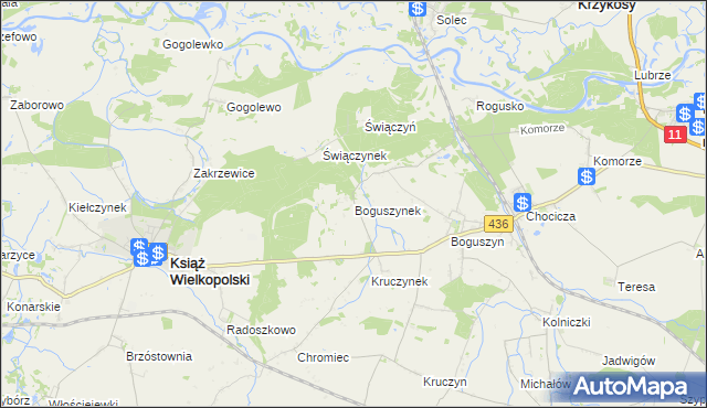 mapa Boguszynek, Boguszynek na mapie Targeo
