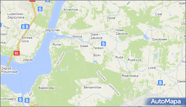 mapa Borki gmina Radzymin, Borki gmina Radzymin na mapie Targeo