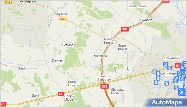 mapa Bożenica, Bożenica na mapie Targeo