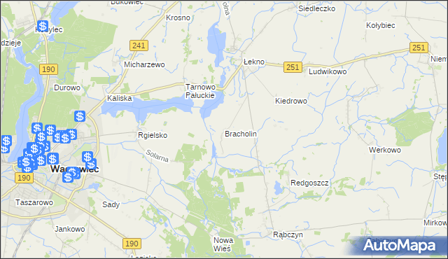 mapa Bracholin, Bracholin na mapie Targeo
