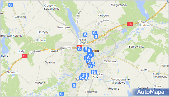 mapa Brodnica, Brodnica na mapie Targeo