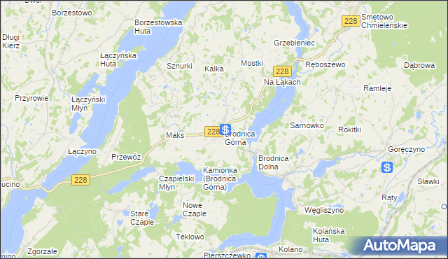 mapa Brodnica Górna, Brodnica Górna na mapie Targeo