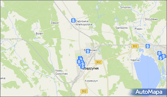 mapa Bronikowo gmina Zbąszynek, Bronikowo gmina Zbąszynek na mapie Targeo