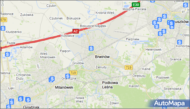 mapa Brwinów, Brwinów na mapie Targeo