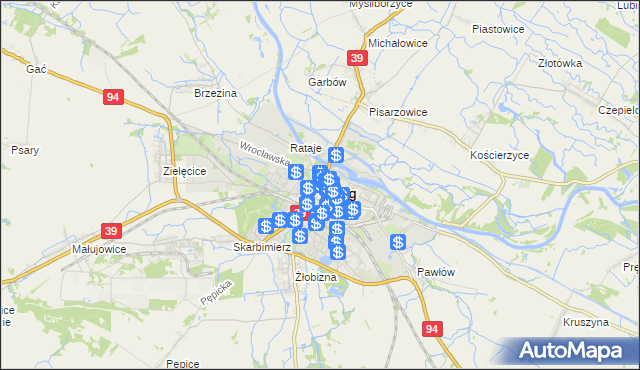 mapa Brzeg, Brzeg na mapie Targeo