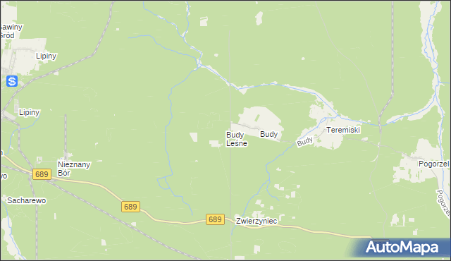 mapa Budy Leśne, Budy Leśne na mapie Targeo
