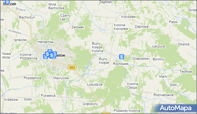 mapa Bujny Księże, Bujny Księże na mapie Targeo