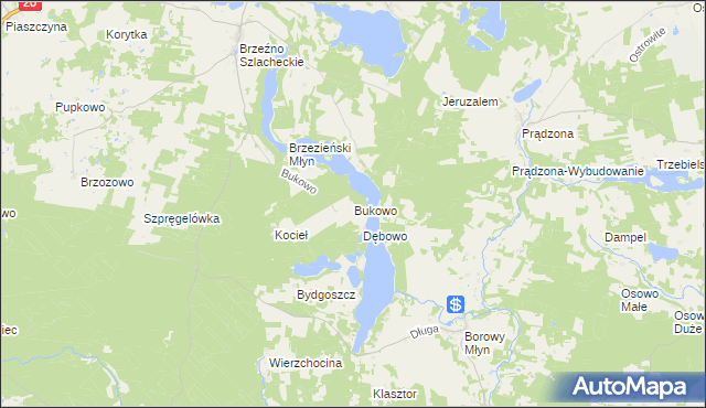 mapa Bukowo gmina Lipnica, Bukowo gmina Lipnica na mapie Targeo