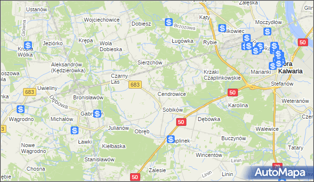 mapa Cendrowice, Cendrowice na mapie Targeo