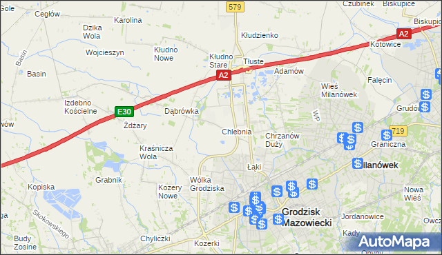 mapa Chlebnia, Chlebnia na mapie Targeo
