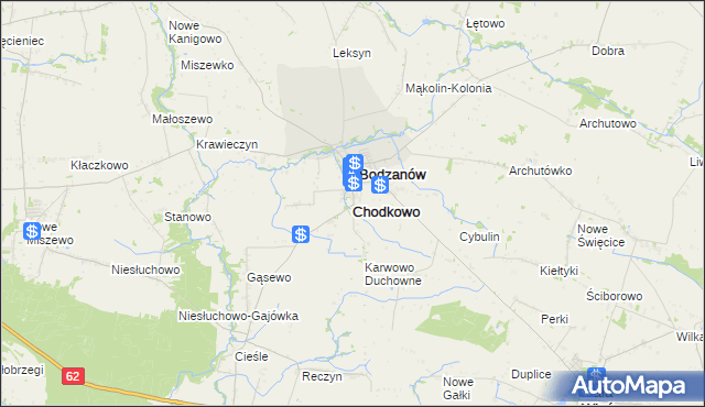 mapa Chodkowo, Chodkowo na mapie Targeo