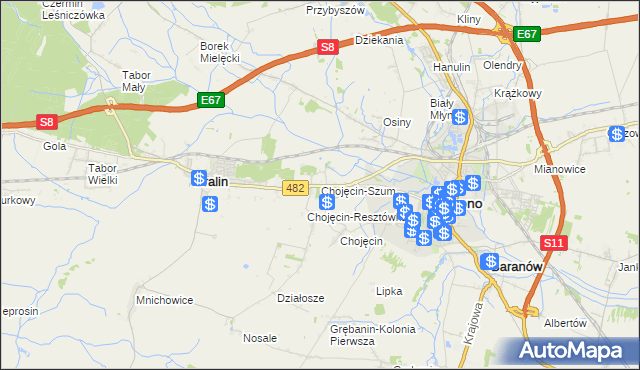 mapa Chojęcin-Szum, Chojęcin-Szum na mapie Targeo