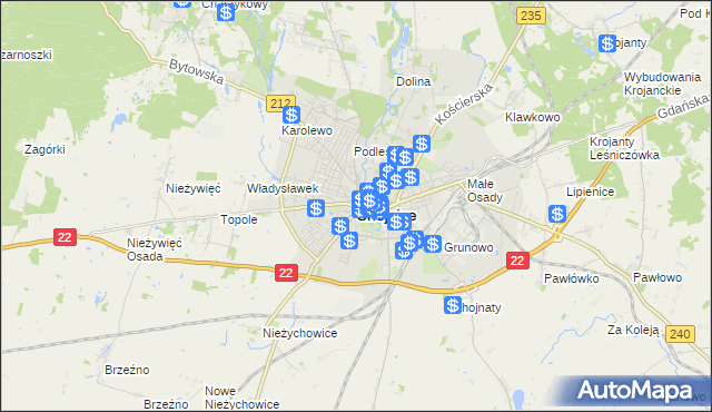 mapa Chojnic, Chojnice na mapie Targeo