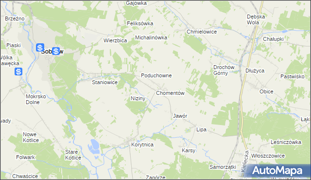 mapa Chomentów, Chomentów na mapie Targeo