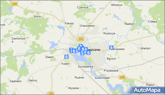 mapa Choszczno, Choszczno na mapie Targeo