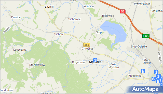 mapa Chroślice, Chroślice na mapie Targeo
