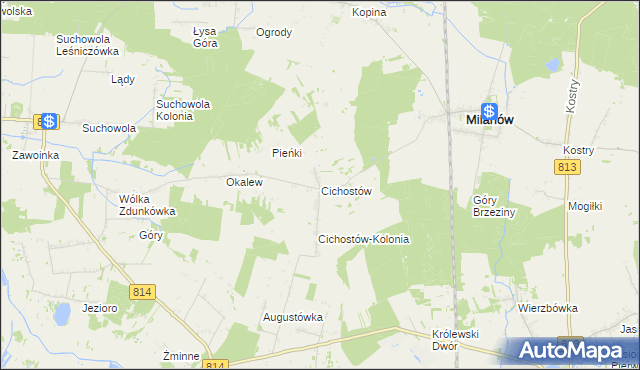 mapa Cichostów, Cichostów na mapie Targeo
