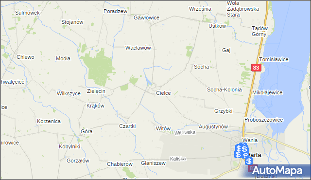mapa Cielce, Cielce na mapie Targeo