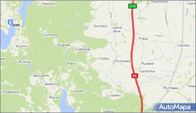 mapa Cisowy, Cisowy na mapie Targeo