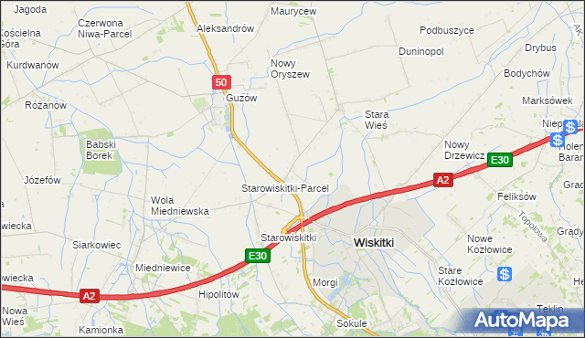 mapa Cyganka gmina Wiskitki, Cyganka gmina Wiskitki na mapie Targeo