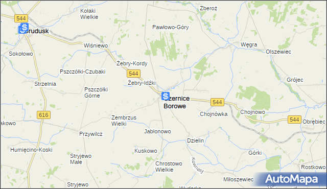 mapa Czernice Borowe, Czernice Borowe na mapie Targeo