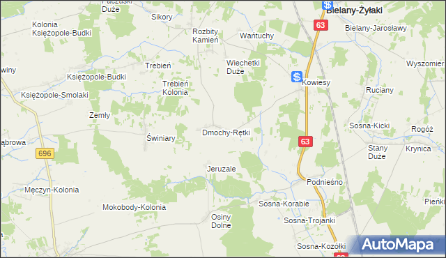 mapa Dmochy-Rogale, Dmochy-Rogale na mapie Targeo