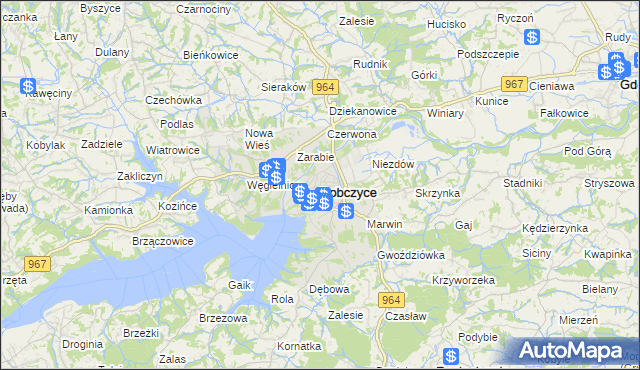 mapa Dobczyce, Dobczyce na mapie Targeo