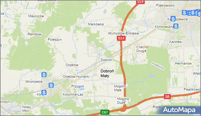 mapa Dobroń, Dobroń na mapie Targeo