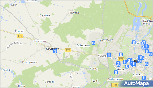 mapa Dolaszewo, Dolaszewo na mapie Targeo