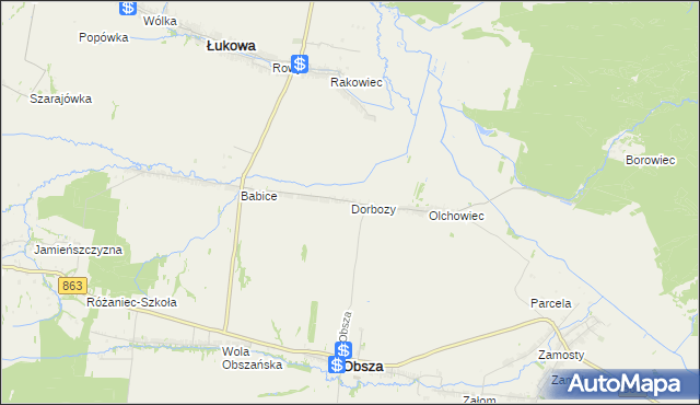 mapa Dorbozy, Dorbozy na mapie Targeo