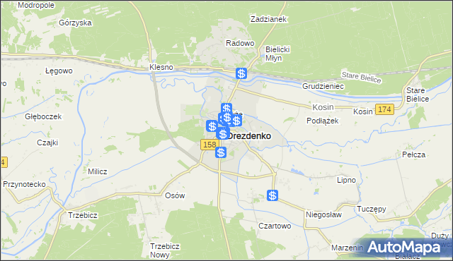 mapa Drezdenko, Drezdenko na mapie Targeo
