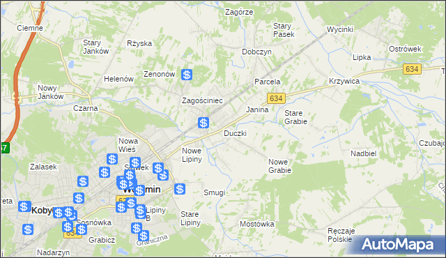 mapa Duczki, Duczki na mapie Targeo