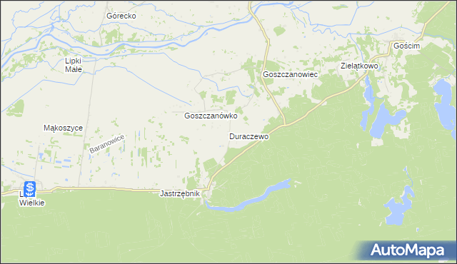 mapa Duraczewo, Duraczewo na mapie Targeo