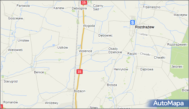 mapa Dzielice, Dzielice na mapie Targeo