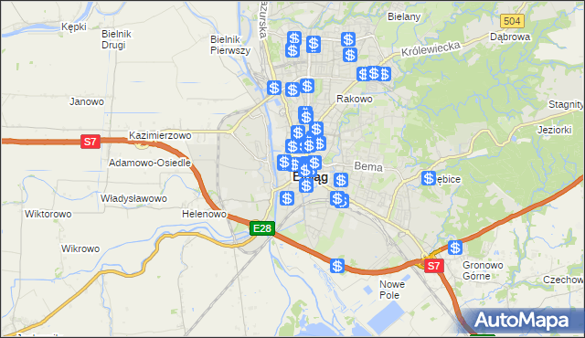 mapa Elbląga, Elbląg na mapie Targeo
