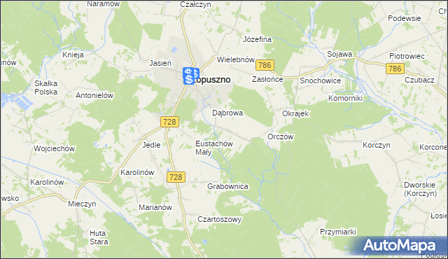 mapa Eustachów, Eustachów na mapie Targeo