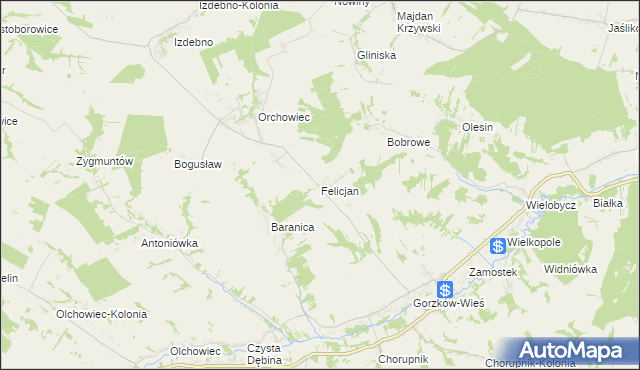 mapa Felicjan, Felicjan na mapie Targeo